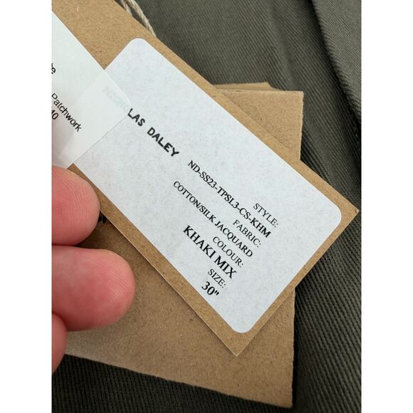 NWT Nicholas Daley Green Khaki Mix Double-Pocket Patchwork Straight Leg Pants - Picture 16 of 16